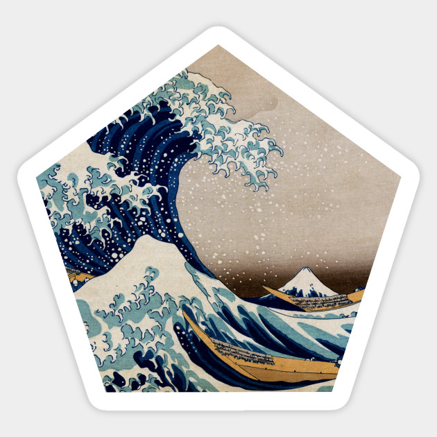 Pentagonal Great Wave Off Kanagawa Cutout Japanese Wave Painting