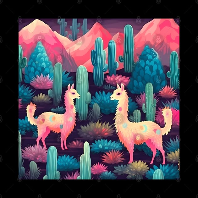 Llamas in Cactus Fields by Just_Shrug