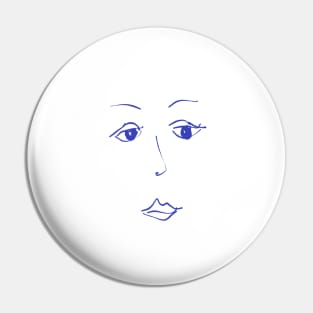 Over It Face Line Drawing Pin