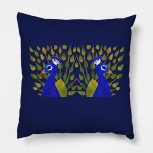 Twin Peacocks Pillow