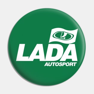 Lada Autosport with flag logo (white) Pin