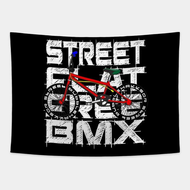 BMX SPORT FLATSTREET FREESTYLE GIFT SHIRT WHITE GESCHENK SHIRT WEISS Tapestry by KAOZ