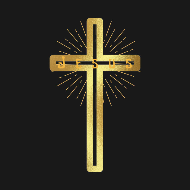 Jesus - Golden cross -Christian Cross by Mr.Dom store