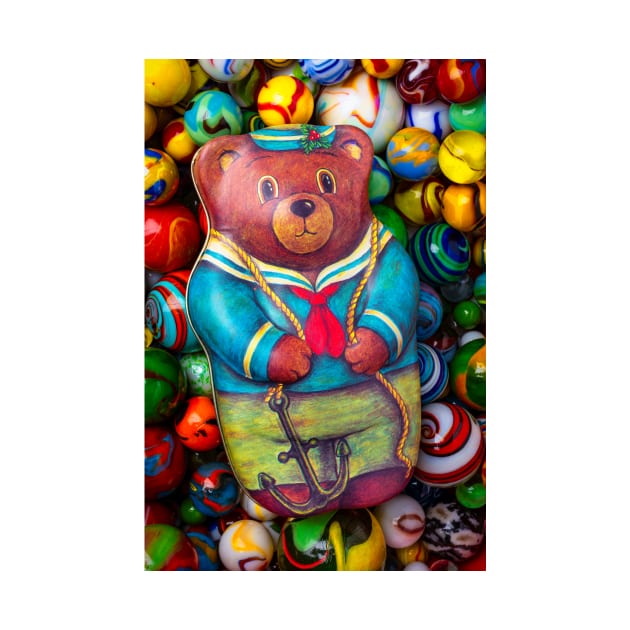 Bear Tin With Colorful Marbles by photogarry