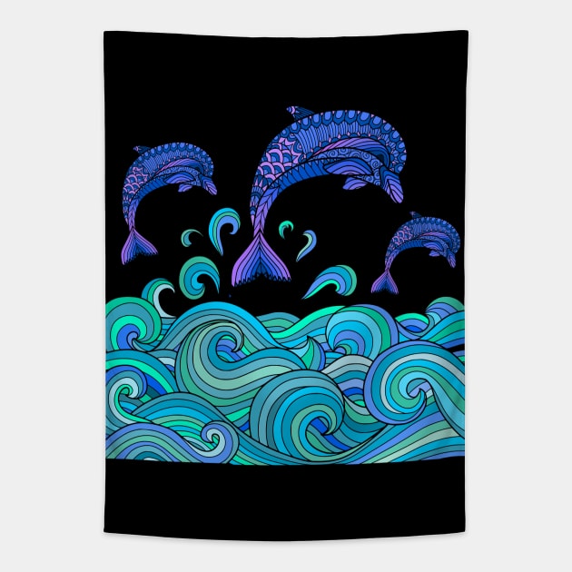 Dolphins Tapestry by AlondraHanley