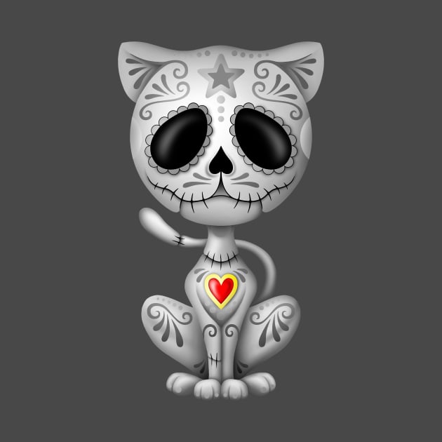 Gray Zombie Sugar Kitten Cat by jeffbartels