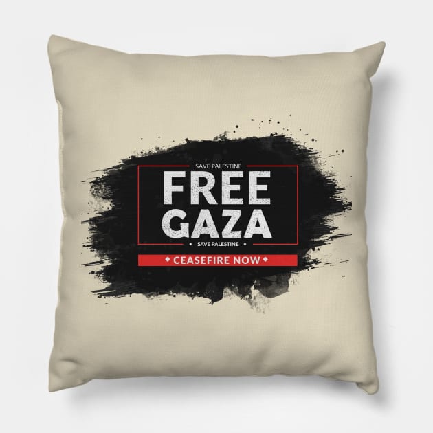 Free Gaza & Save Gaza Pillow by IKAT