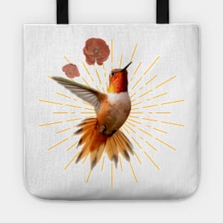 floral hummingbird Tote