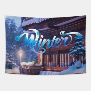 Winter background Tapestry