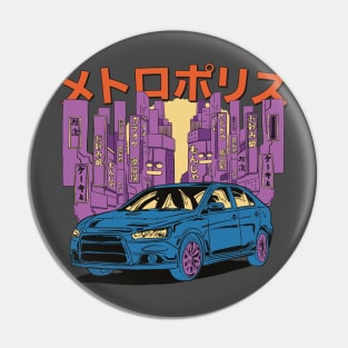 The Metropolis Tokyo Japanese Vaporwave Aesthetic Anime Pin