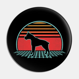 Boxer Dog Retro Vintage 80S Style Pin