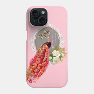 Elegant peacock with flowers in soft colors Phone Case