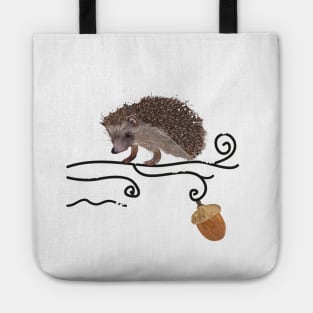 Winter fauna with cute hedgehog Tote