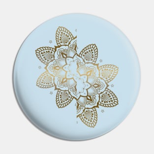 Golden effect split flower mandala Pin