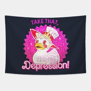 Take that Depression Lucifer Duck Glitter Style Tapestry