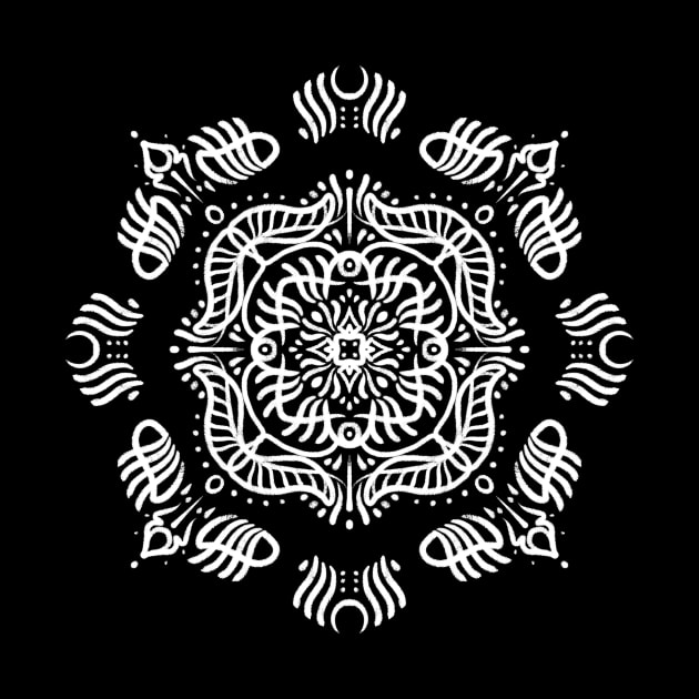 Branch Out Black and White Mandala by WorkTheAngle