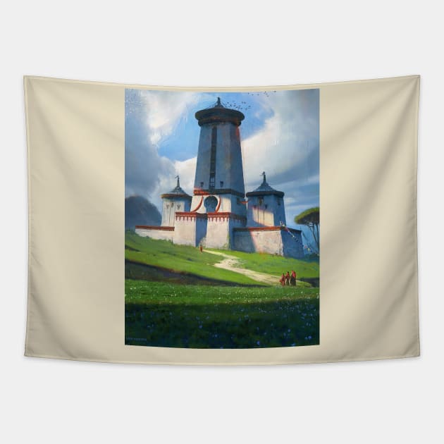 tower of peace Tapestry by rajandp