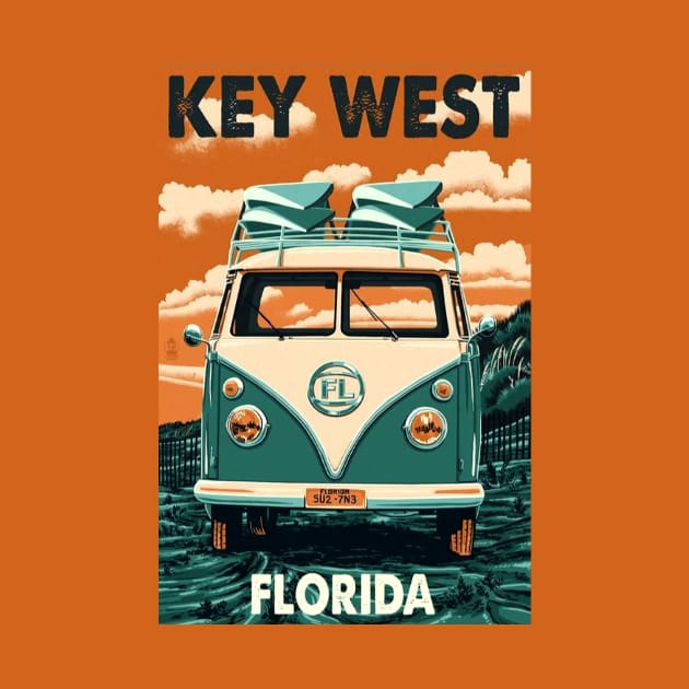 Vintage Travel Poster - Key West Florida by Starbase79