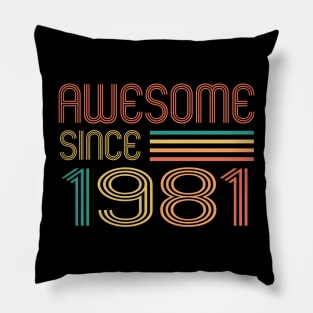 Awesome since 1981, Classic Retro 1981 Pillow