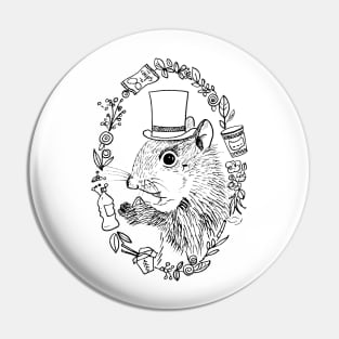 A Gentleman Squirrel Pin