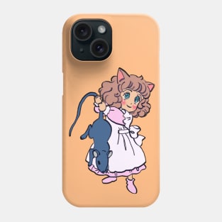 I draw pastel chibi neko with a rat / the star of cottonland Phone Case