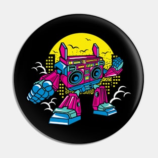 Comic Boombox Robot Pin