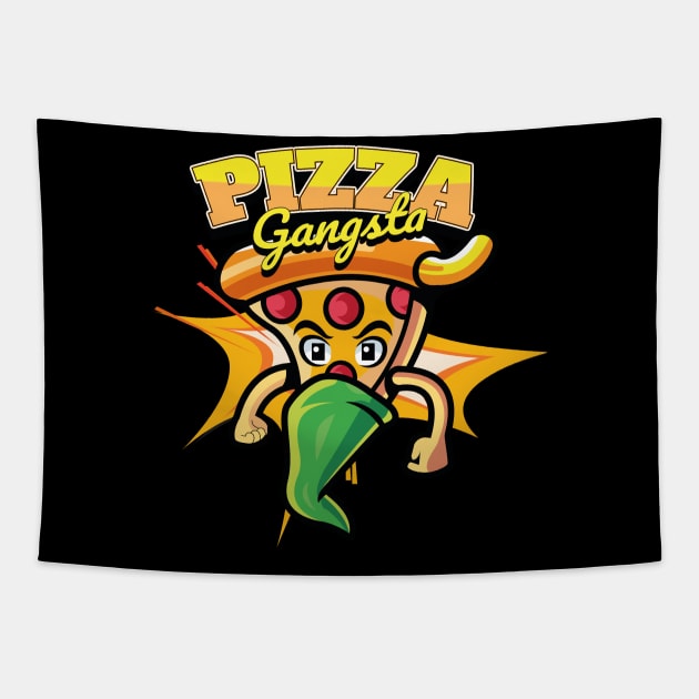 pizza is my life pizza gangsta Tapestry by tedd