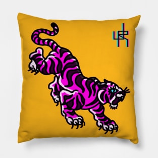 Electric Trad Tiger Tattoo Pillow