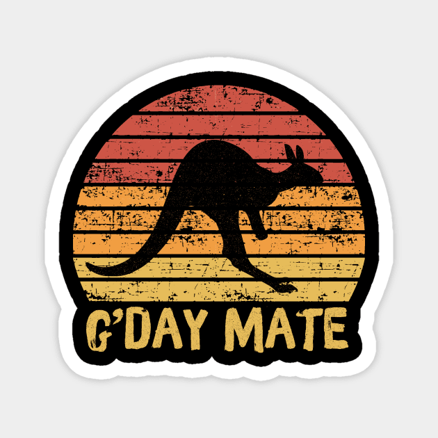G'day Mate Retro Kangaroo Magnet by The WYLD Tribe