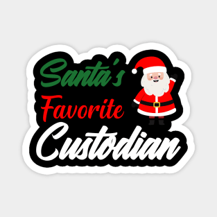 Santa's Favorite Custodian Family Christmas shirt Magnet