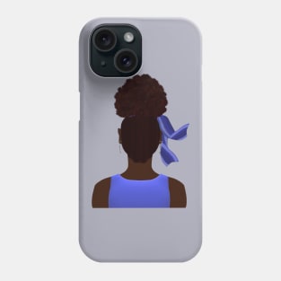 High Afro Puff Ponytail (Gray Background) Phone Case