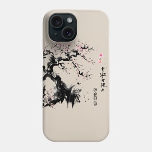 Bamboo Sakura blossom with Japanese ink Phone Case