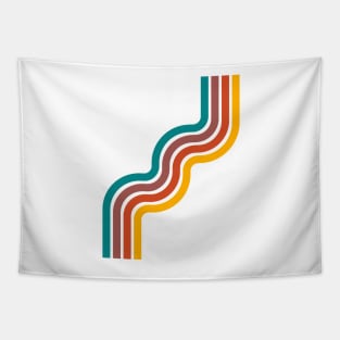 Retro Colorful Curvy Line 2 Tapestry