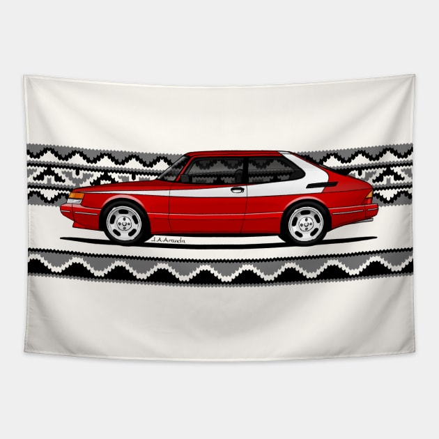 The shedish car customized as the cooloest police's TV series ever Tapestry by jaagdesign