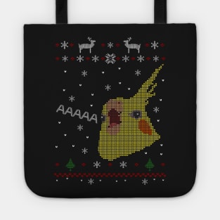 Cockatiel ugly Christmas sweater Tote