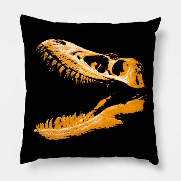 Dinosaur Skull Yellow Pillow by RaphaelWolf