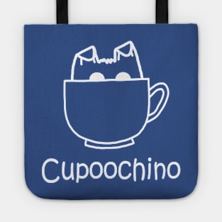 Cupoochino White  Pocket Tote