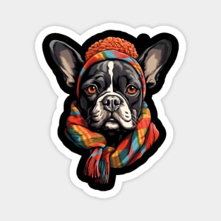 Winter Bulldog Magnet