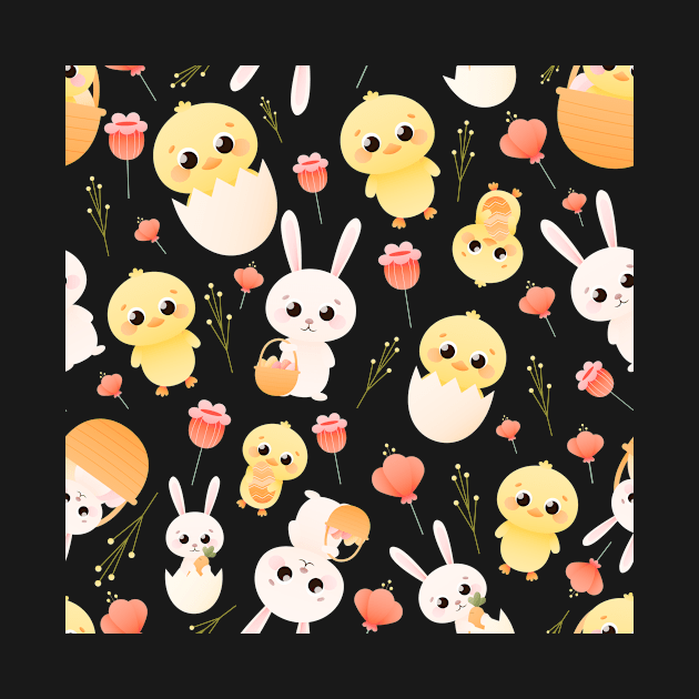 childish easter pattern by Lozovytska