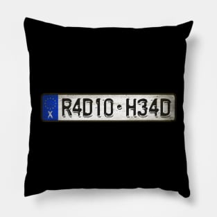 R4D10 - H34D Car license plates Pillow