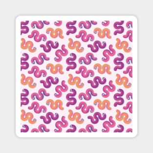 Colorful funny snakes (Pink, purple and orange) Magnet