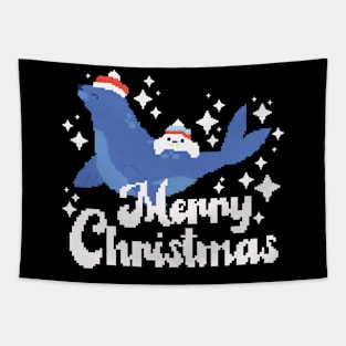 Merry Christmas Seal Tapestry