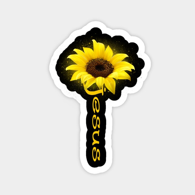 JESUS SUNFLOWER Magnet by JeanettVeal