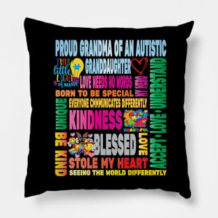 Autism Proud Grandmother Granddaughter Love Autistic Kids Autism Awareness Family Pillow