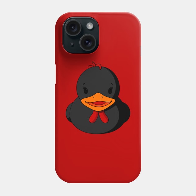 Black Chicken Rubber Duck Phone Case by Alisha Ober Designs