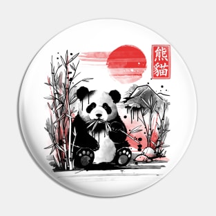 Panda red sun Pin