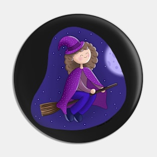 Purple Witch Pin