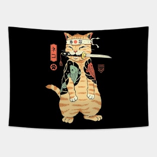 Cat With Catana Tapestry