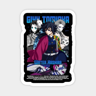 Giyu Tomioka Friends in Background - Demon Slayer Magnet