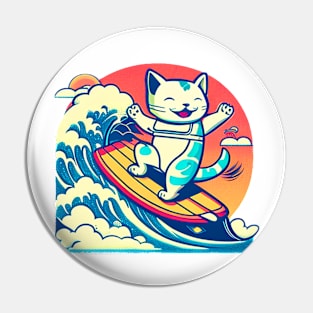 Lucky Cat Surf Adventure Pin